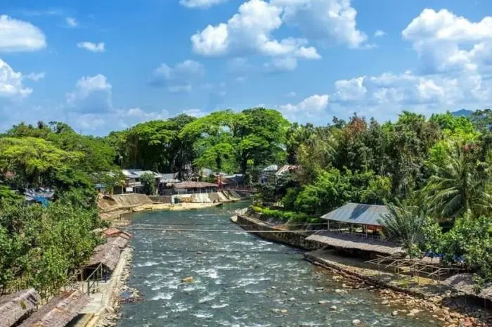Bukit Lawang, a tourist destination that is home to wild orangutan species in Langkat